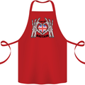 I Love You Great Britain Union Jack Flag UK Cotton Apron 100% Organic Red