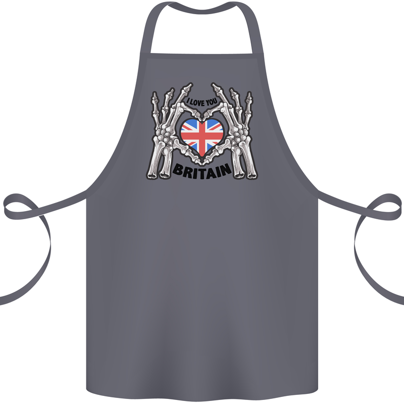 I Love You Great Britain Union Jack Flag UK Cotton Apron 100% Organic Steel