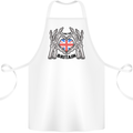 I Love You Great Britain Union Jack Flag UK Cotton Apron 100% Organic White