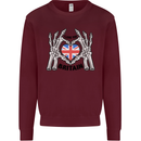 I Love You Great Britain Union Jack Flag UK Kids Sweatshirt Jumper Maroon