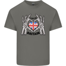 I Love You Great Britain Union Jack Flag UK Kids T-Shirt Childrens Charcoal
