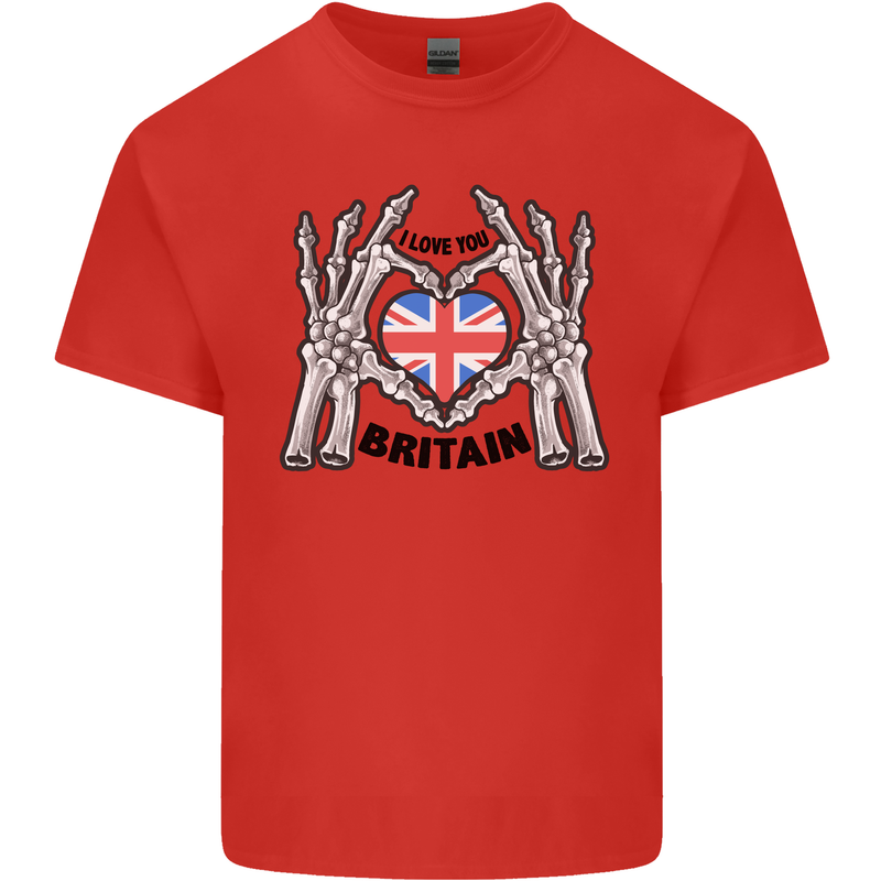 I Love You Great Britain Union Jack Flag UK Kids T-Shirt Childrens Red