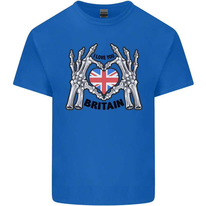 I Love You Great Britain Union Jack Flag UK Kids T-Shirt Childrens Royal Blue