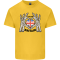 I Love You Great Britain Union Jack Flag UK Kids T-Shirt Childrens Yellow