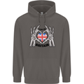 I Love You Great Britain Union Jack Flag UK Mens 80% Cotton Hoodie Charcoal