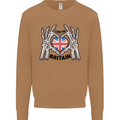 I Love You Great Britain Union Jack Flag UK Mens Sweatshirt Jumper Caramel Latte