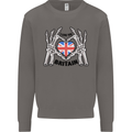 I Love You Great Britain Union Jack Flag UK Mens Sweatshirt Jumper Charcoal