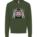 I Love You Great Britain Union Jack Flag UK Mens Sweatshirt Jumper Forest Green