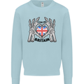 I Love You Great Britain Union Jack Flag UK Mens Sweatshirt Jumper Light Blue