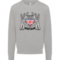 I Love You Great Britain Union Jack Flag UK Mens Sweatshirt Jumper Sports Grey