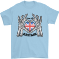 I Love You Great Britain Union Jack Flag UK Mens T-Shirt Cotton Gildan Light Blue
