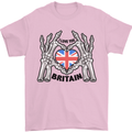 I Love You Great Britain Union Jack Flag UK Mens T-Shirt Cotton Gildan Light Pink