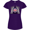 I Love You Great Britain Union Jack Flag UK Womens Petite Cut T-Shirt Purple