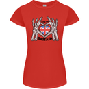 I Love You Great Britain Union Jack Flag UK Womens Petite Cut T-Shirt Red