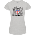 I Love You Great Britain Union Jack Flag UK Womens Petite Cut T-Shirt Sports Grey