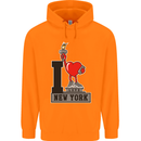 I Love (Heart) New York Childrens Kids Hoodie Orange