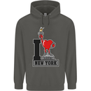 I Love (Heart) New York Childrens Kids Hoodie Storm Grey