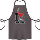 I Love (Heart) New York Cotton Apron 100% Organic Dark Grey