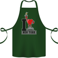 I Love (Heart) New York Cotton Apron 100% Organic Forest Green