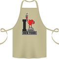 I Love (Heart) New York Cotton Apron 100% Organic Khaki