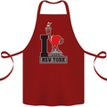 I Love (Heart) New York Cotton Apron 100% Organic Maroon