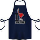 I Love (Heart) New York Cotton Apron 100% Organic Navy Blue