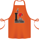 I Love (Heart) New York Cotton Apron 100% Organic Orange