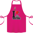I Love (Heart) New York Cotton Apron 100% Organic Pink