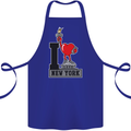 I Love (Heart) New York Cotton Apron 100% Organic Royal Blue