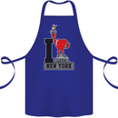 I Love (Heart) New York Cotton Apron 100% Organic Royal Blue