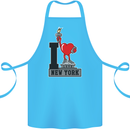 I Love (Heart) New York Cotton Apron 100% Organic Turquoise