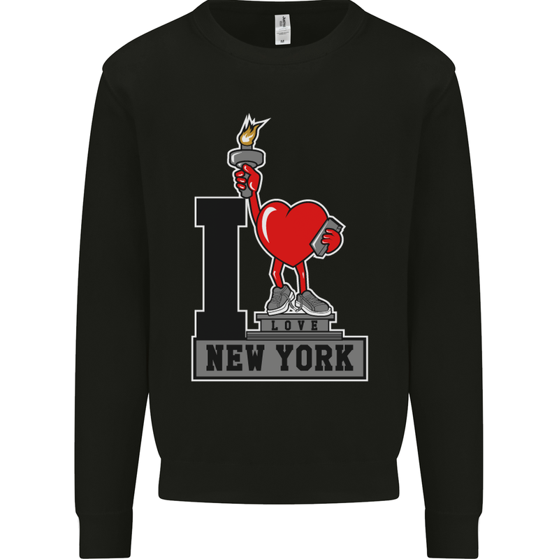 I Love (Heart) New York Kids Sweatshirt Jumper Black