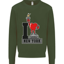 I Love (Heart) New York Kids Sweatshirt Jumper Forest Green