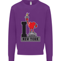 I Love (Heart) New York Kids Sweatshirt Jumper Purple