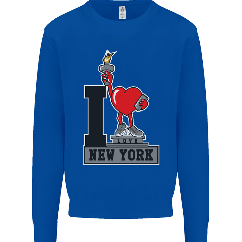 I Love (Heart) New York Kids Sweatshirt Jumper Royal Blue
