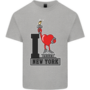 I Love (Heart) New York Kids T-Shirt Childrens Sports Grey