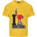 I Love (Heart) New York Kids T-Shirt Childrens Yellow