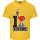 I Love (Heart) New York Kids T-Shirt Childrens Yellow