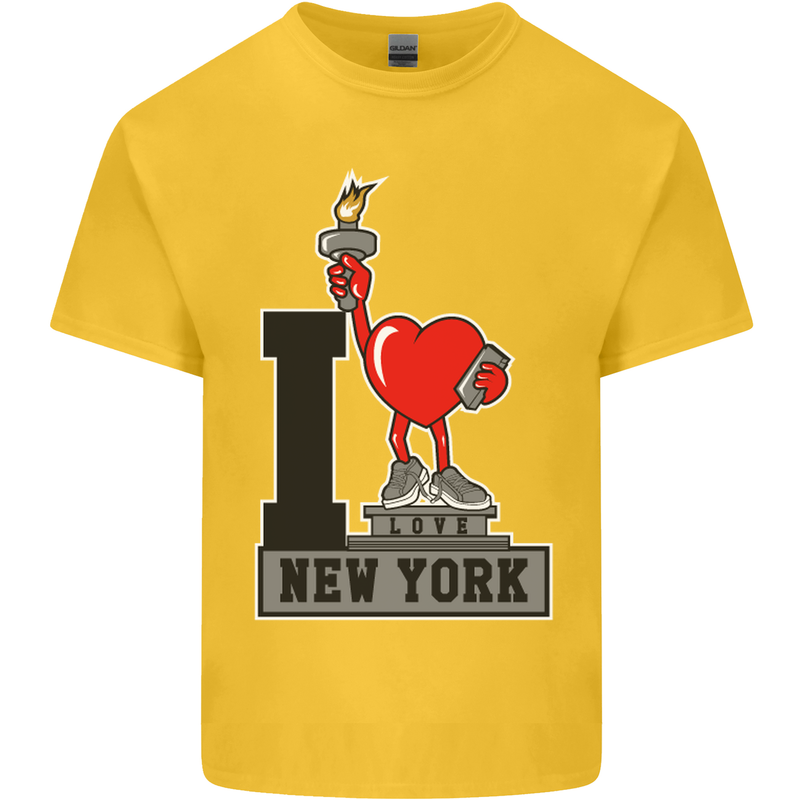 I Love (Heart) New York Kids T-Shirt Childrens Yellow
