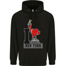 I Love (Heart) New York Mens 80% Cotton Hoodie Black
