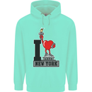 I Love (Heart) New York Mens 80% Cotton Hoodie Peppermint