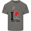 I Love (Heart) New York Mens Cotton T-Shirt Tee Top Charcoal