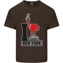 I Love (Heart) New York Mens Cotton T-Shirt Tee Top Dark Chocolate