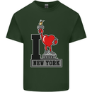I Love (Heart) New York Mens Cotton T-Shirt Tee Top Forest Green