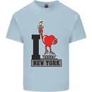 I Love (Heart) New York Mens Cotton T-Shirt Tee Top Light Blue