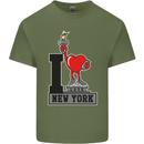 I Love (Heart) New York Mens Cotton T-Shirt Tee Top Military Green