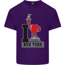 I Love (Heart) New York Mens Cotton T-Shirt Tee Top Purple
