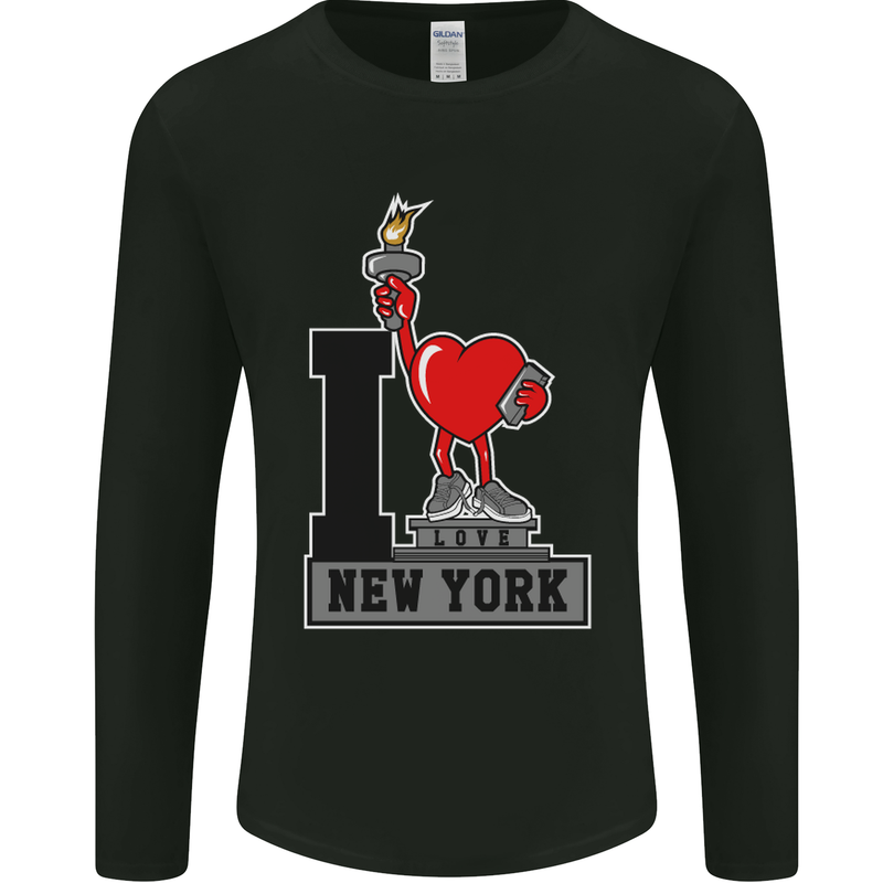 I Love (Heart) New York Mens Long Sleeve T-Shirt Black