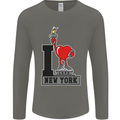 I Love (Heart) New York Mens Long Sleeve T-Shirt Charcoal