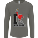 I Love (Heart) New York Mens Long Sleeve T-Shirt Charcoal